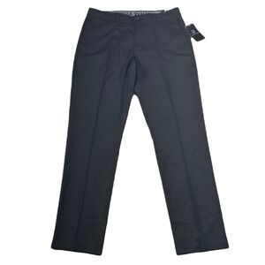 PGA Tour‎ Golf Pants Mens 34x32 Caviar Black Active Stretch Flat-Front $80 NEW